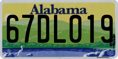 AL license plate 67DL019