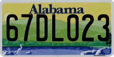 AL license plate 67DL023
