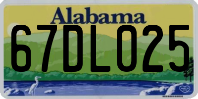 AL license plate 67DL025