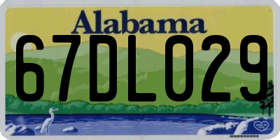 AL license plate 67DL029