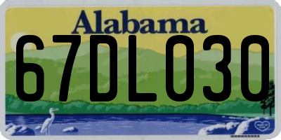 AL license plate 67DL030
