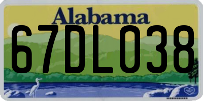 AL license plate 67DL038