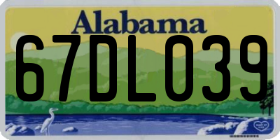 AL license plate 67DL039