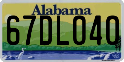 AL license plate 67DL040