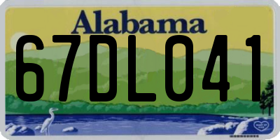 AL license plate 67DL041