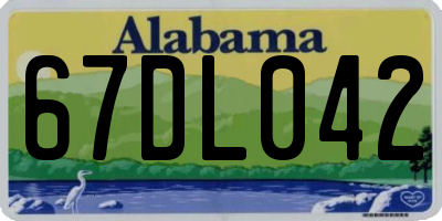 AL license plate 67DL042