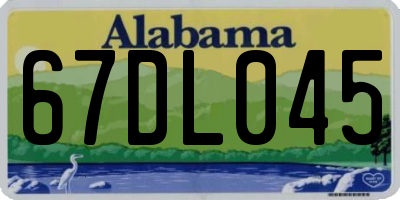AL license plate 67DL045