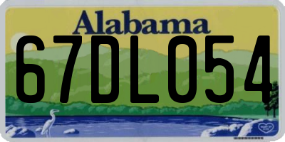 AL license plate 67DL054
