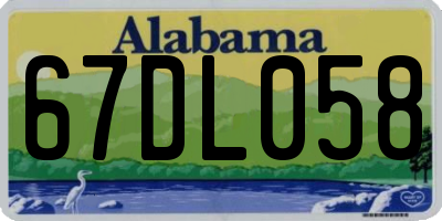 AL license plate 67DL058