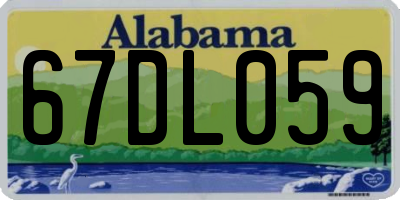 AL license plate 67DL059