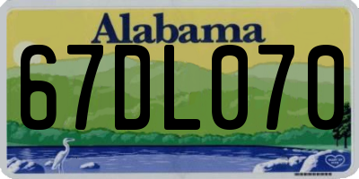 AL license plate 67DL070