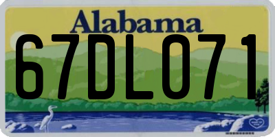 AL license plate 67DL071