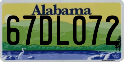 AL license plate 67DL072