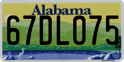 AL license plate 67DL075
