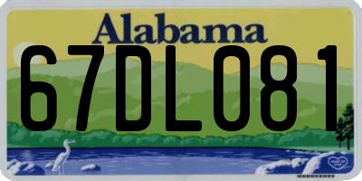 AL license plate 67DL081