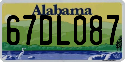 AL license plate 67DL087