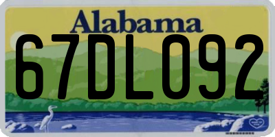 AL license plate 67DL092