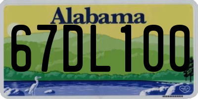 AL license plate 67DL100