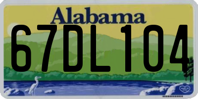 AL license plate 67DL104