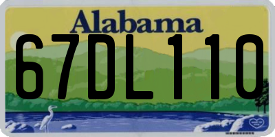 AL license plate 67DL110