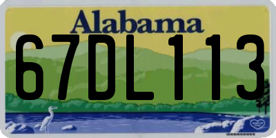 AL license plate 67DL113