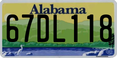 AL license plate 67DL118