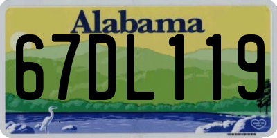 AL license plate 67DL119