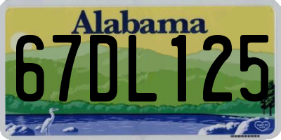 AL license plate 67DL125