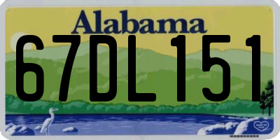 AL license plate 67DL151