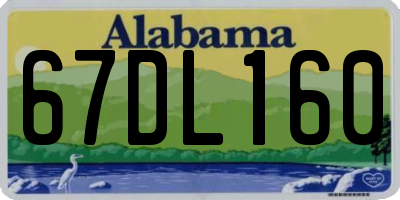 AL license plate 67DL160