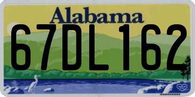 AL license plate 67DL162