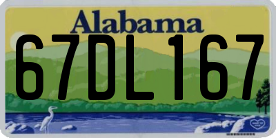 AL license plate 67DL167