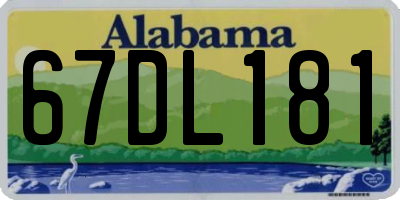 AL license plate 67DL181