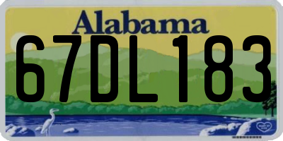 AL license plate 67DL183