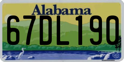AL license plate 67DL190