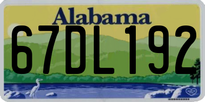 AL license plate 67DL192