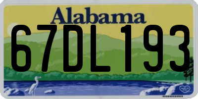 AL license plate 67DL193