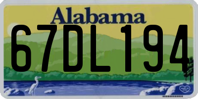 AL license plate 67DL194