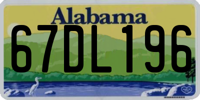 AL license plate 67DL196