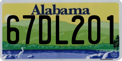AL license plate 67DL201