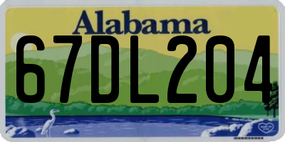 AL license plate 67DL204