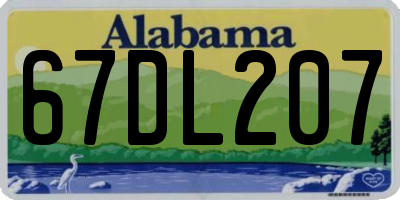 AL license plate 67DL207