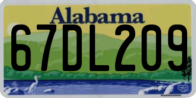 AL license plate 67DL209