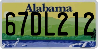 AL license plate 67DL212