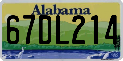 AL license plate 67DL214
