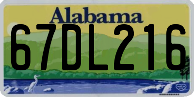 AL license plate 67DL216