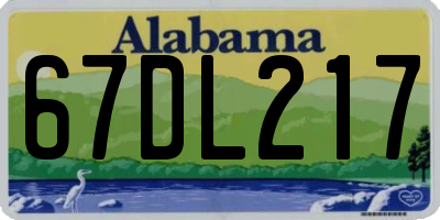 AL license plate 67DL217