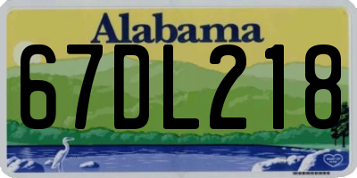 AL license plate 67DL218