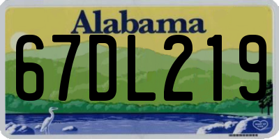 AL license plate 67DL219