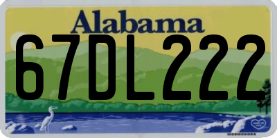 AL license plate 67DL222